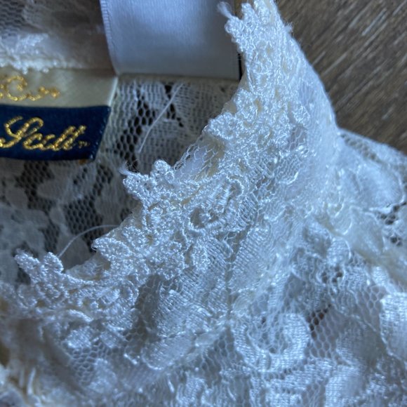 Vintage Dana Scott 2 Layer Lace size 7/8 Midi Dress - Picture 8 of 16